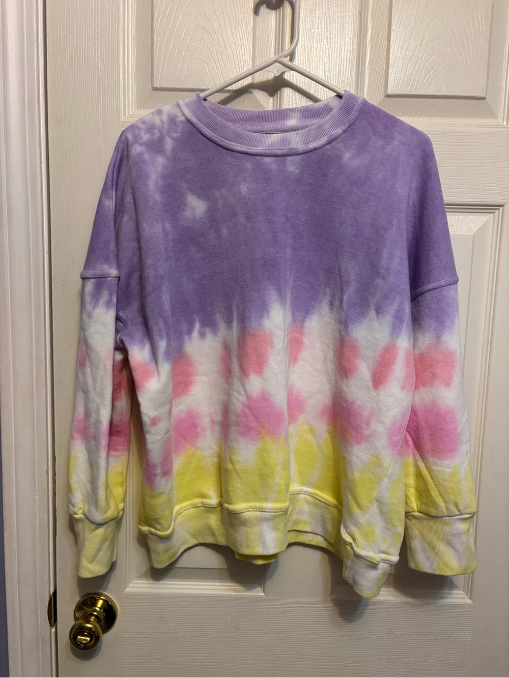 Creamsicle Oversized Pastel Tie Dye Crewneck Sweatshirt Purple Pink Yellow